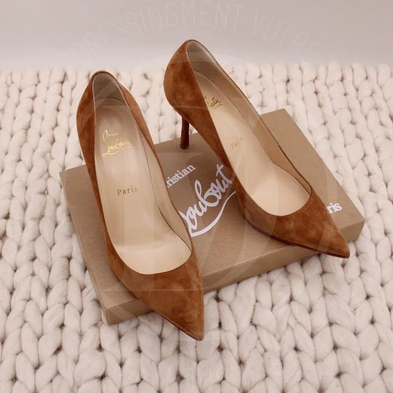 Escarpins New Piaf 85 suède tabac p.38 - Christian Louboutin Escarpins New Piaf 85 suède tabac p.38 - Christian Louboutin – Image 4