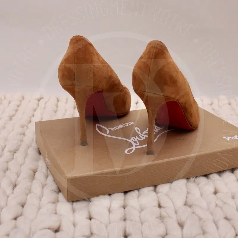 Escarpins New Piaf 85 suède tabac p.38 - Christian Louboutin Escarpins New Piaf 85 suède tabac p.38 - Christian Louboutin – Image 6