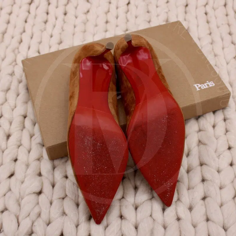 Escarpins New Piaf 85 suède tabac p.38 - Christian Louboutin Escarpins New Piaf 85 suède tabac p.38 - Christian Louboutin – Image 7