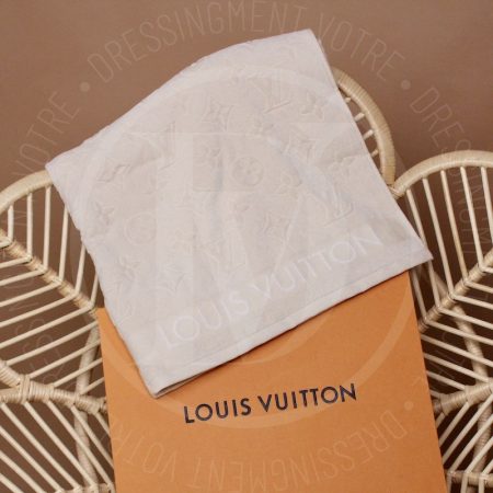 Serviette de plage Lvacation en coton blanc crème - Louis Vuitton