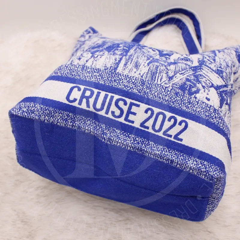 Sac cabas Dioriviera Cruise 2022 en toile bleu - Dior