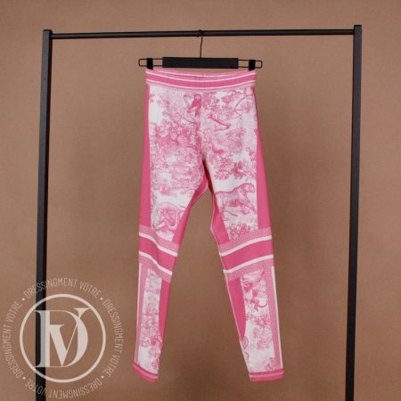 Legging motif toile de jouy rose t.M - Dior Dressingment Votre