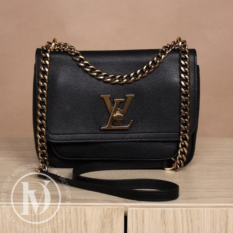 Louis Vuitton - Sac à main Lockme noir et blanc
