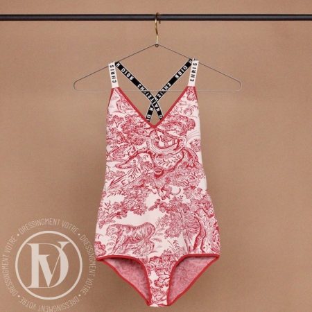 Maillot de bain motif toile de jouy rouge t.S - Dior Dressingment Votre