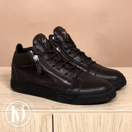 Sneakers montantes en cuir grainé marron p.45 - Giuseppe Zanotti Sneakers montantes en cuir grainé marron p.45 - Giuseppe Zanotti Dressingment Votre