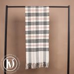 Écharpe tartan en cachemire blanc - Burberry Dressingment Votre