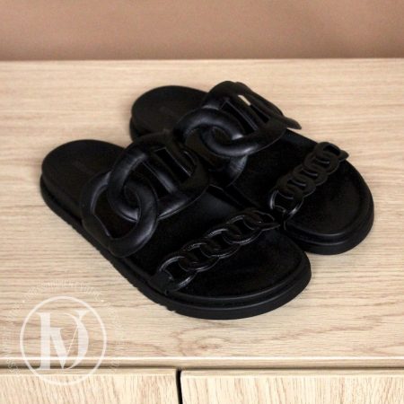 Sandales Extra en cuir noir p.39 - Hermès Dressingment Votre