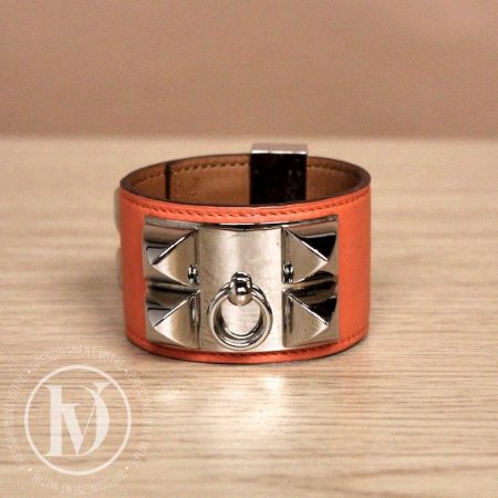 Bracelet Collier de Chien en cuir box saumon - Hermès Dressingment Votre