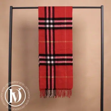 Écharpe tartan en cachemire rouge - Burberry Écharpe tartan en cachemire rouge - Burberry Dressingment Votre