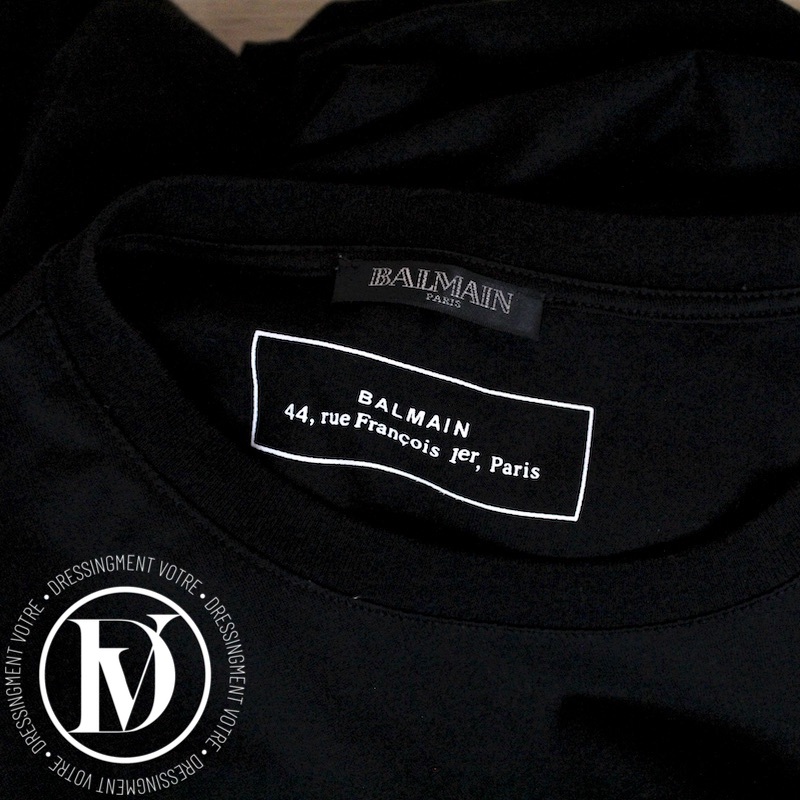T-shirt à logo en coton noir t.XL - Balmain Dressingment Votre