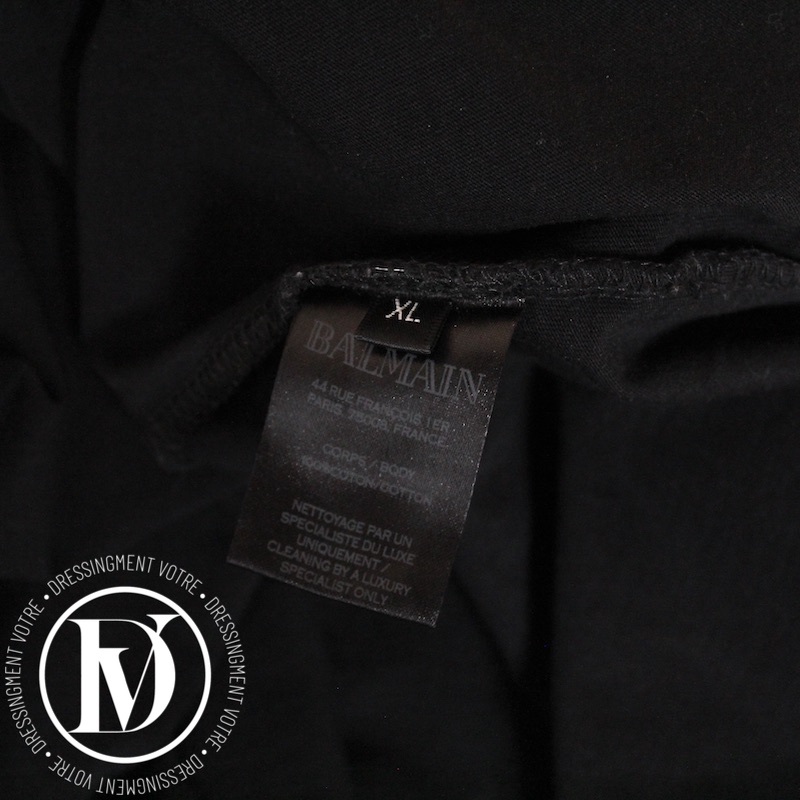T-shirt en coton noir brodé t.XL - Balmain Dressingment Votre