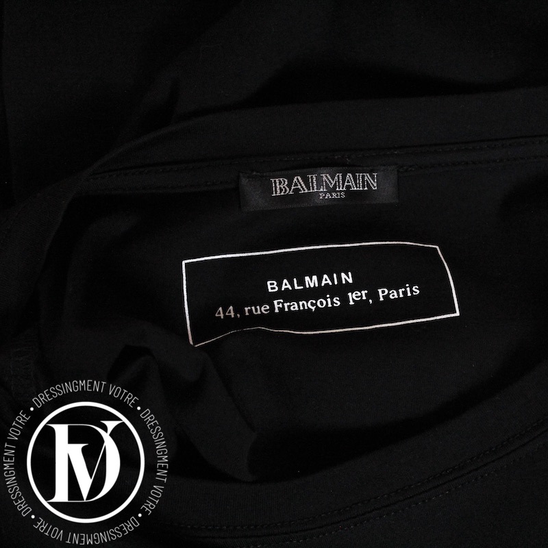 T-shirt blason en coton noir t.XL - Balmain Dressingment Votre