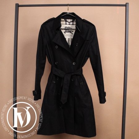Trench-coat en coton noir t.38 - Burberry Dressingment Votre