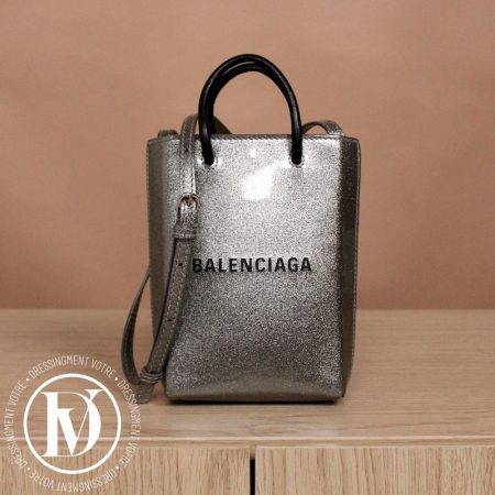 Mini sac shopping en cuir verni glitter - Balenciaga Dressingment Votre
