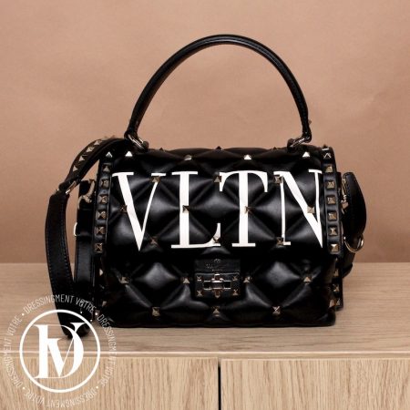 Sac Candystud VLTN bandoulière en cuir noir - Valentino Dressingment Votre