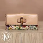 Portefeuille imprimé fleuri bambou et cuir - Gucci Dressingment Votre