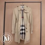 Trench coat mi-long en coton beige t.38 - Burberry Dressingment Votre