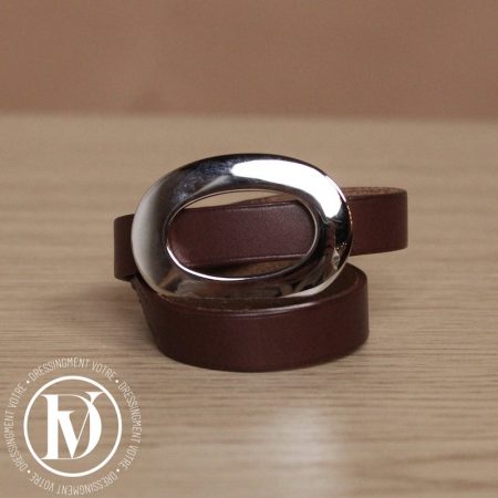Bracelet double tour en cuir marron - Hermès Dressingment Votre
