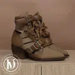 Bottines Rylee en toile et cuir camel p.37,5 - Chloé Dressingment Votre