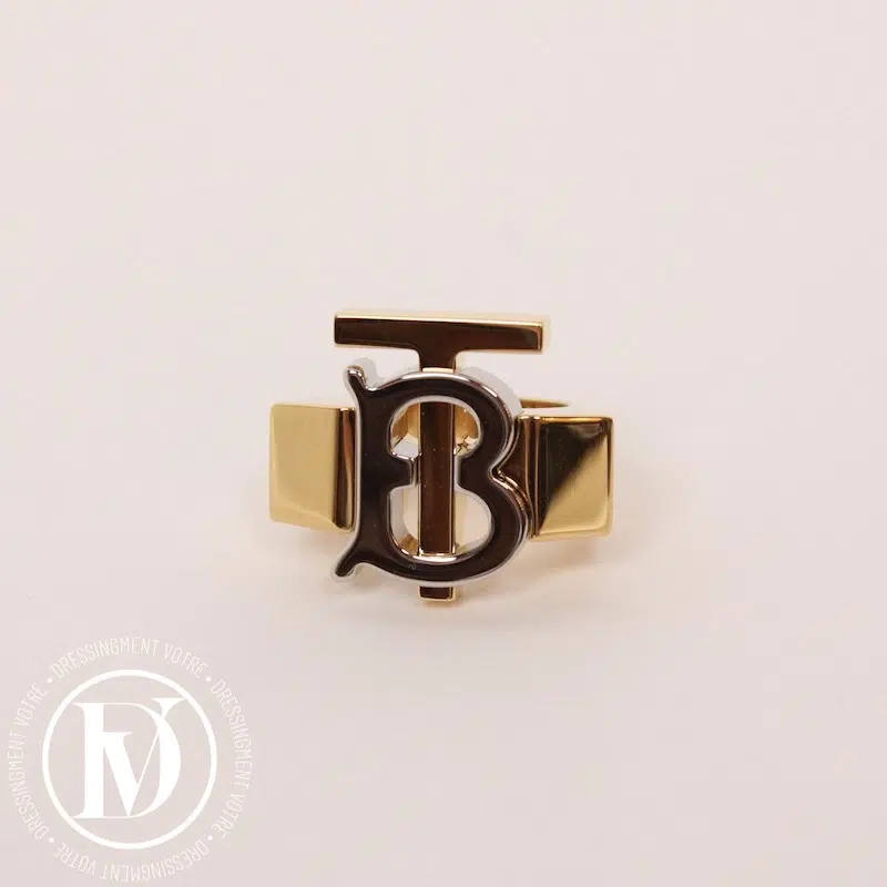 Bague TB monogram en plaqué or et palladium t.52 - Burberry Bague TB monogram en plaqué or et palladium t.52 - Burberry – Image 5