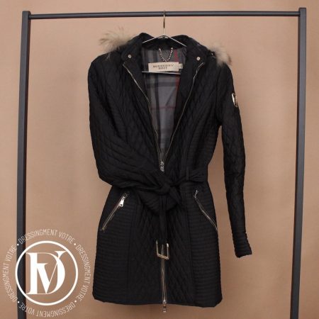 Manteau long matelassé noir t.L - Burberry Dressingment Votre