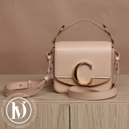Mini sac C en cuir beige rosé - Chloé Dressingment Votre