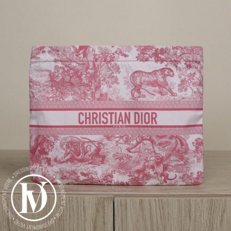 Pochette Diortravel motif toile de jouy rose - Dior Dressingment Votre