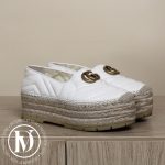 Espadrilles à plateforme en cuir blanc p.36 - Gucci Dressingment Votre