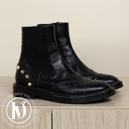 Boots Chelsea en cuir noir p.37,5 - Balenciaga Dressingment Votre