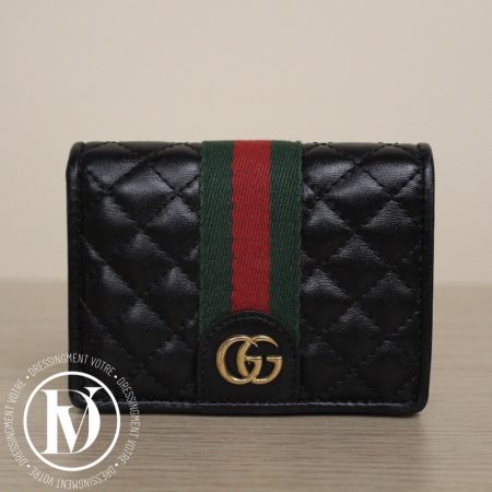 Portefeuille GG marmont en cuir noir - Gucci