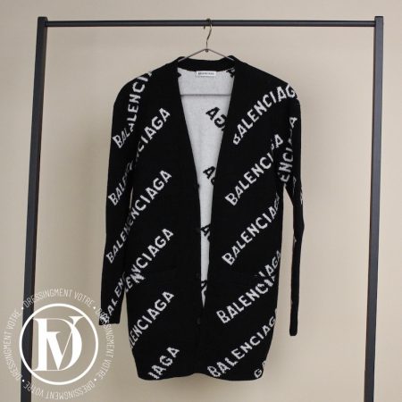Cardigan oversize à logo en laine noir t.S - Balenciaga Dressingment Votre
