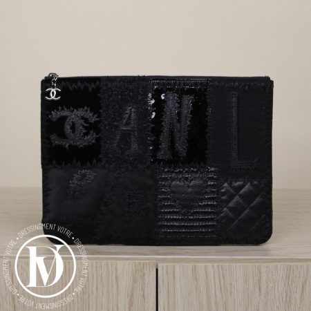 Pochette patchwork multi-matières noire - Chanel Dressingment Votre