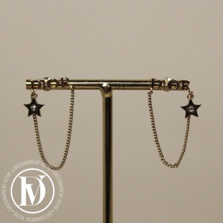 Boucles d'oreilles pendantes en métal doré - Dior Dressingment Votre