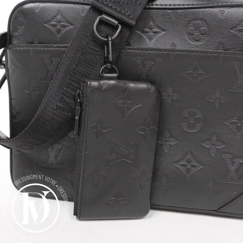 Pochette Duo Messenger monogram en cuir noir - Louis Vuitton