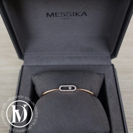 Bracelet jonc Flex Move Uno MM en or jaune et diamants - Messika Dressingment Votre