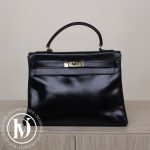 Sac Kelly 32 vintage en cuir box noir - Hermès Dressingment Votre