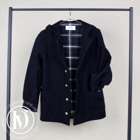 Manteau mi-long en laine bleu marine t.38 - Céline Dressingment Votre