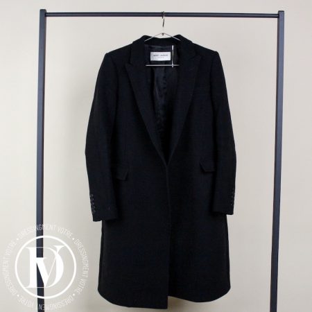 Manteau long en laine noire t.36/38 - Saint Laurent Dressingment Votre