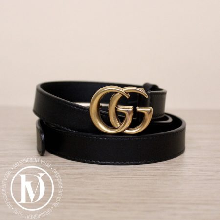 Ceinture GG Marmont en cuir noir t.75 - Gucci Dressingment Votre