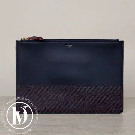 Pochette en cuir bleu navy - Céline Pochette en cuir bleu navy - Céline Dressingment Votre