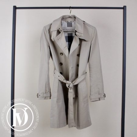 Trench-coat mi-long en coton beige t.40 - Burberry Dressingment Votre