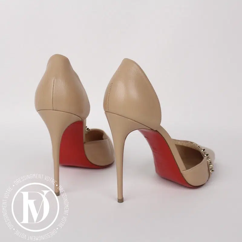 Escarpins Spike Cross 100 en cuir kid nude p.39 - Christian Louboutin Escarpins Spike Cross 100 en cuir kid nude p.39 - Christian Louboutin – Image 6