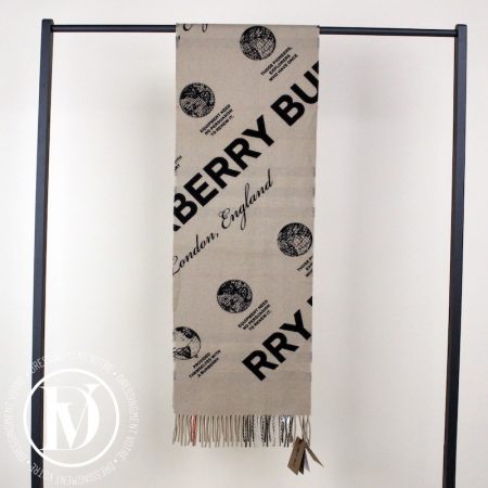 Écharpe reversible imprimé label en cachemire - Burberry Dressingment Votre