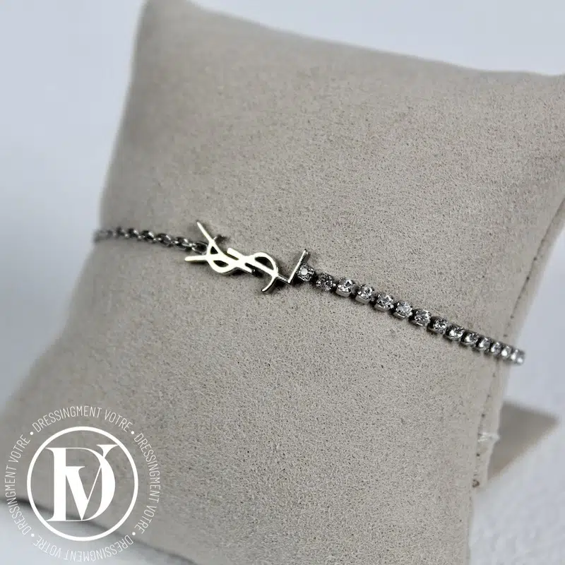 Bracelet Cassandre en métal et strass T.S - Saint Laurent Bracelet Cassandre en métal et strass T.S - Saint Laurent – Image 2