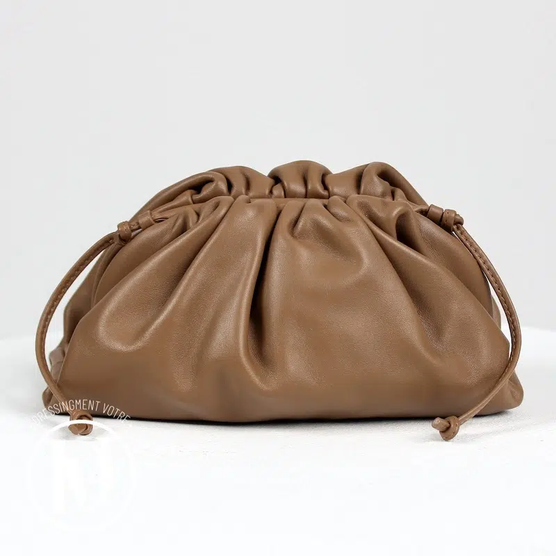 Sac Mini Pouch en cuir camel - Bottega Veneta Sac Mini Pouch en cuir camel - Bottega Veneta