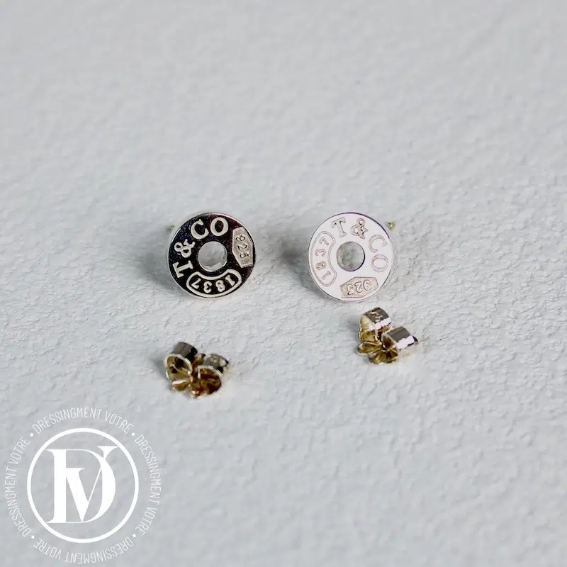 Boucles d'oreilles rondes en argent - Tiffany&Co Boucles d'oreilles rondes en argent - Tiffany&Co – Image 2