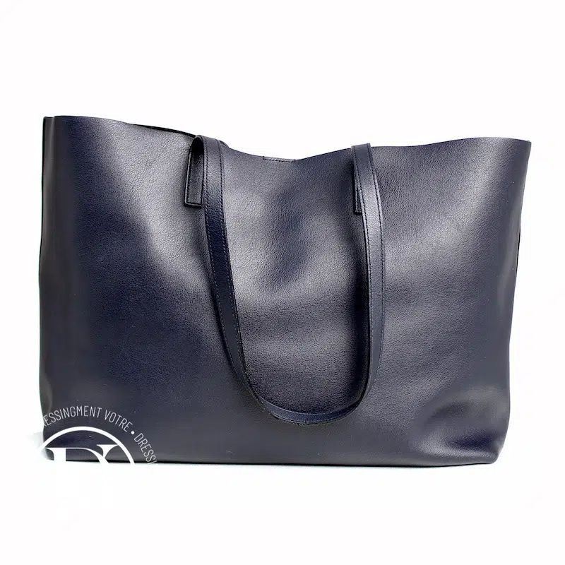 Cabas Shopping en cuir bleu marine - Saint Laurent Cabas Shopping en cuir bleu marine - Saint Laurent – Image 5