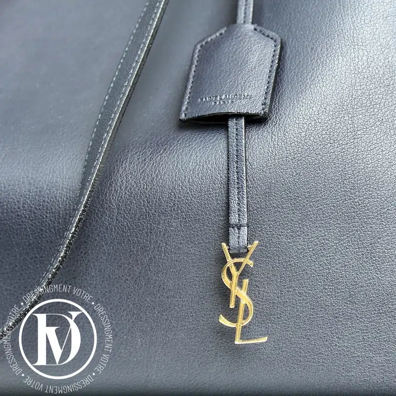 Cabas Shopping en cuir bleu marine - Saint Laurent Cabas Shopping en cuir bleu marine - Saint Laurent – Image 9