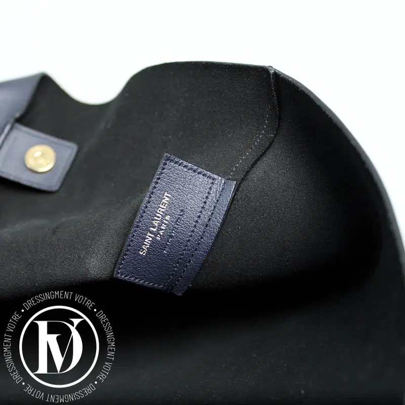 Cabas Shopping en cuir bleu marine - Saint Laurent Cabas Shopping en cuir bleu marine - Saint Laurent – Image 11