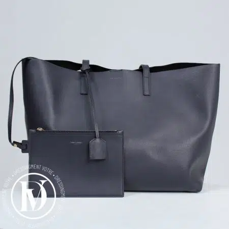 Cabas Shopping en cuir bleu marine - Saint Laurent Cabas Shopping en cuir bleu marine - Saint Laurent Dressingment Votre